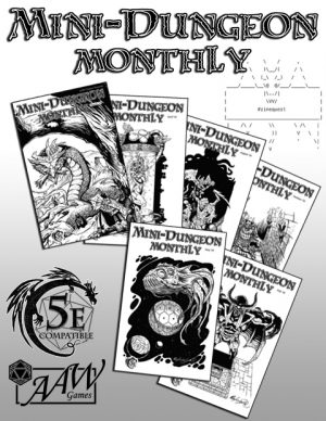 Mini-Dungeon Monthly (#zinequest - 12 Issues)