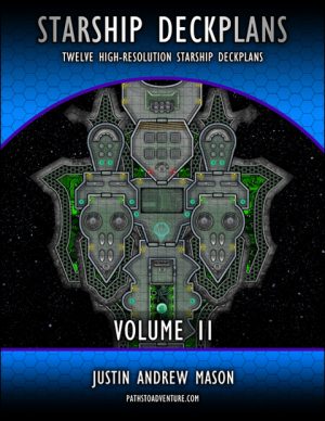 The cover of Starship Deckplans Volume 2, by Justin Andrew Mason, published by Paths to Adventure.